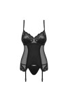 GUÊPIÈRE AVEC STRING AMALLIE CORSET NOIR - OBSESSIVE - XXL