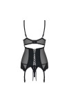 GUÊPIÈRE AVEC STRING AMALLIE CORSET NOIR - OBSESSIVE - XXL