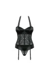 Corset jarretelles détachables noir ailey - OBSESSIVE - L/XL