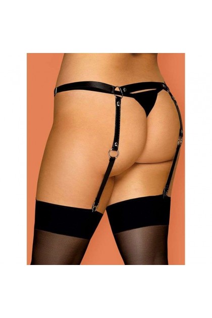 Harnais porte-JARRETELLES NOIR A756 GARTER BELT - OBSESSIVE - XL/XXL