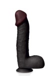 GODE GÉANT RÉALISTE NOIR 30CM AVEC GLAND POINT G