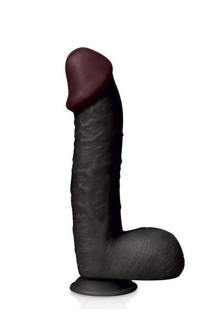GODE GÉANT RÉALISTE NOIR 30CM AVEC GLAND POINT G