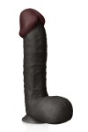 GODE GÉANT RÉALISTE NOIR 30CM AVEC GLAND POINT G