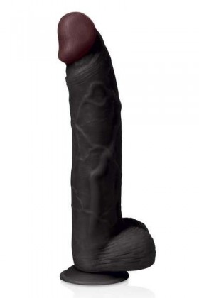 GODE RÉALISTE NOIR VENTOUSE ÉNORME DE 34.5CM