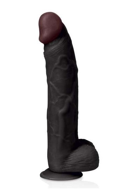GODE RÉALISTE NOIR VENTOUSE ÉNORME DE 34.5CM