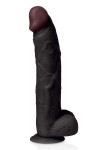 GODE RÉALISTE NOIR VENTOUSE ÉNORME DE 34.5CM