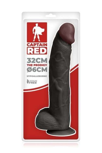 GODE RÉALISTE NOIR VENTOUSE ÉNORME DE 34.5CM