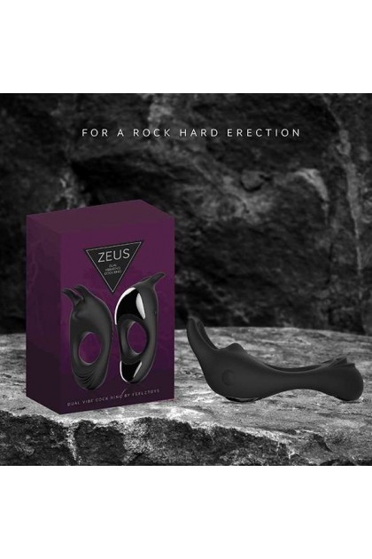 ANNEAU PÉNIEN ZEUS DUAL VIBE NOIR