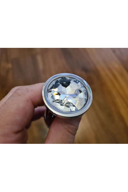 Coffret 3 plugs aluminium argent - S - M - L - STRASS BLANC - BR138