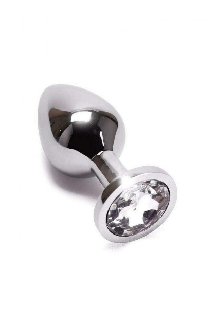 Coffret 3 plugs aluminium argent - S - M - L - STRASS BLANC - BR138