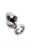 Coffret 3 plugs aluminium argent - S - M - L - STRASS BLANC - BR138