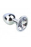 COFFRET 3 PLUGS ALUMINIUM ARGENT - S - M - L - STRASS BLANC - BR138