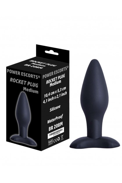 PLUG ANAL NOIR ROCKET PLUG EN SILICONE - MEDIUM - BR208M