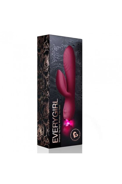 VIBROMASSEUR RABBIT  EVERY GIRL BORDEAUX - ROCKS-OFF
