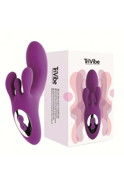 RABBIT TRIVIBE AVEC STIMULATION CLITORIDIENNE ET DES LÈVRES - VIOLET