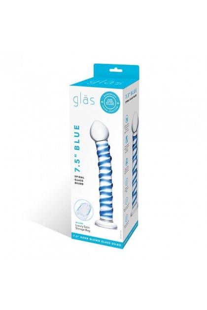 GODE EN VERRE SPIRALE BLEUE