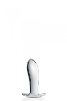 PLUG ANAL ARRONDIE VERRE TRANSLUCIDE 11.7CM