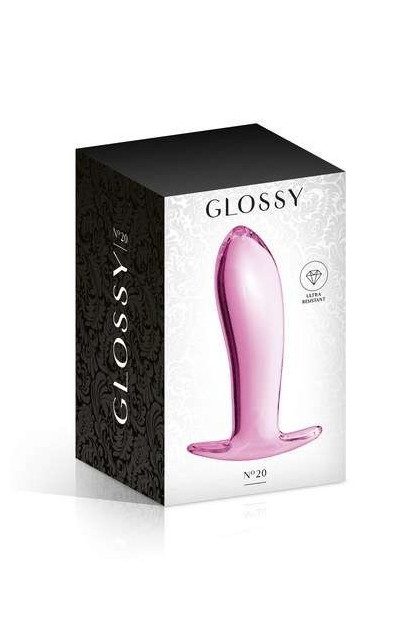 PLUG ANAL ARRONDIE VERRE ROSE 11.7CM