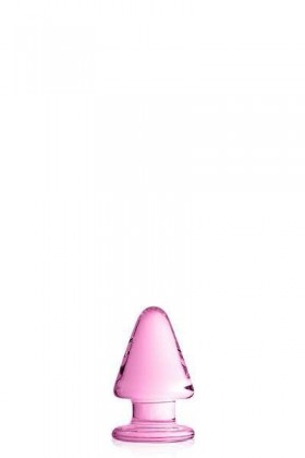 PLUG ANAL EN POINTE EN VERRE ROSE 9CM
