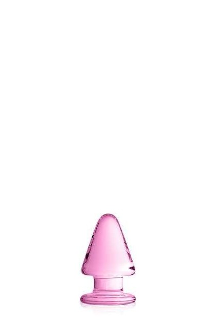 PLUG ANAL EN POINTE EN VERRE ROSE 9CM