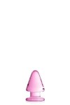 PLUG ANAL EN POINTE EN VERRE ROSE 9CM