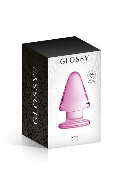 PLUG ANAL EN POINTE EN VERRE ROSE 9CM