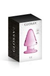 PLUG ANAL EN POINTE EN VERRE ROSE 9CM