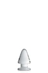 PLUG ANAL EN POINTE EN VERRE TRANSLUCIDE 9CM