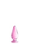PLUG ANAL ALLONGÉ EN VERRE ROSE 11.5CM