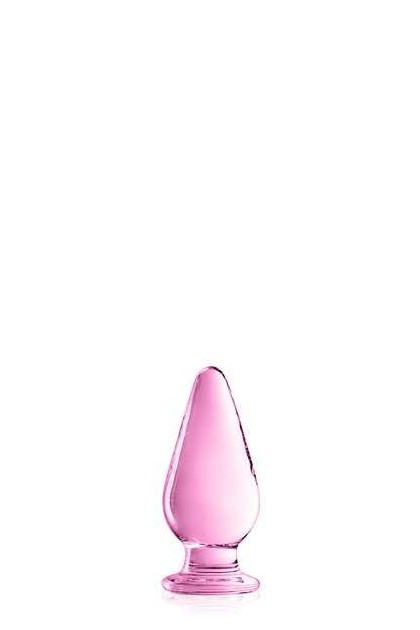 PLUG ANAL ALLONGÉ EN VERRE ROSE 11.5CM