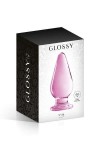 PLUG ANAL ALLONGÉ EN VERRE ROSE 11.5CM