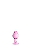 PLUG ANAL BOULE POINTUE EN VERRE ROSE 9CM