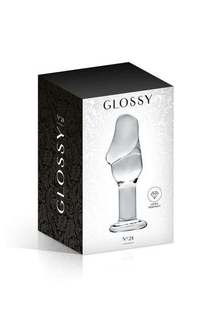 Plug anal avec gland en verre translucide 12cm - Love Shop Avenue