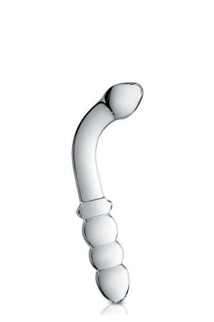 DILDO COUDÉ MULTI STIMULATION EN VERRE 22CM