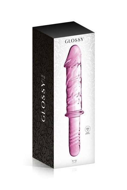 DILDO PUISSANT EN VERRE ROSE AVEC POIGNÉE 28.5CM
