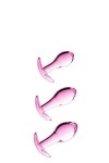 SET 3 PLUGS ANAL EN VERRE ROSE