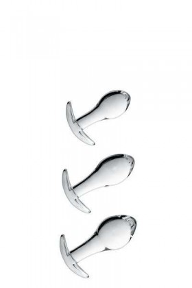 SET 3 PLUGS ANAL EN VERRE TRANSLUCIDE