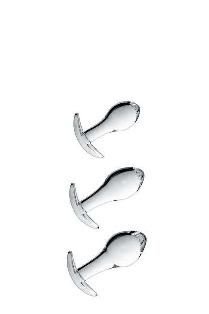 SET 3 PLUGS ANAL EN VERRE TRANSLUCIDE