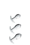 SET 3 PLUGS ANAL EN VERRE TRANSLUCIDE