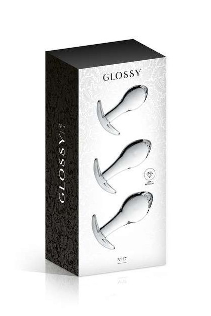 SET 3 PLUGS ANAL EN VERRE TRANSLUCIDE