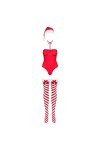 BODY DE NOËL ROUGE KISSMAS TEDDY - OBSESSIVE - L/XL