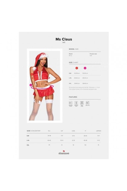 ENSEMBLE DE NOËL 4 PIÈCES MS CLAUS SET - OBSESSIVE - 2XL/3XL