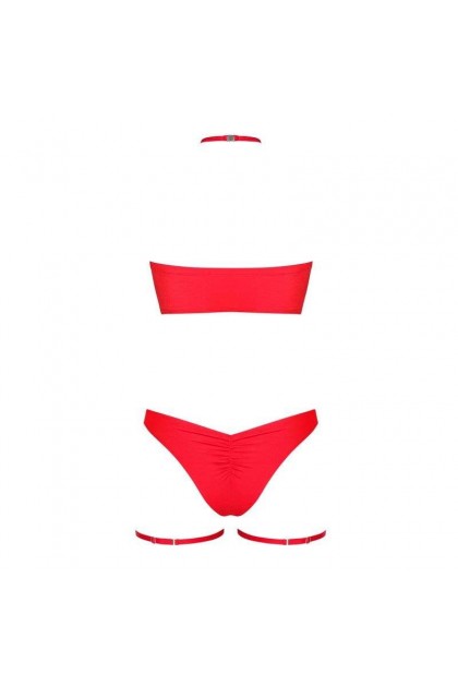 ENSEMBLE LINGERIE DE NOËL ROUGE 4 PCS KISSMAS SET - OBSESSIVE - L/XL