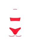 ENSEMBLE LINGERIE DE NOËL ROUGE 4 PCS KISSMAS SET - OBSESSIVE - L/XL