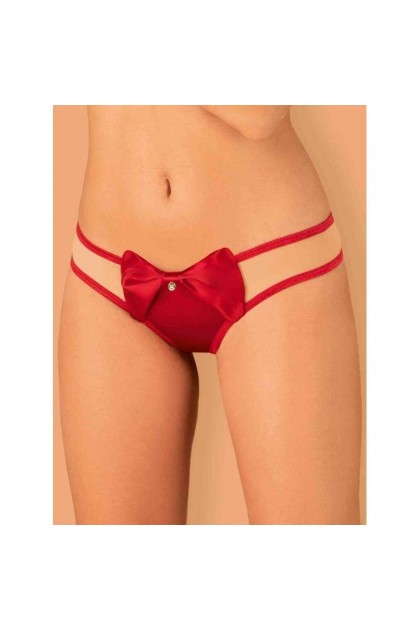STRING ROUGE RUBINESA THONG - OBSESSIVE - L/XL