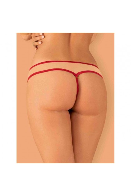 STRING ROUGE RUBINESA THONG - OBSESSIVE - L/XL
