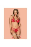 ENSEMBLE LINGERIE ROUGE 2 PIÈCES GIFTELLA SET - OBSESSIVE - L/XL