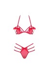 ENSEMBLE LINGERIE ROUGE 2 PIÈCES GIFTELLA SET - OBSESSIVE - L/XL