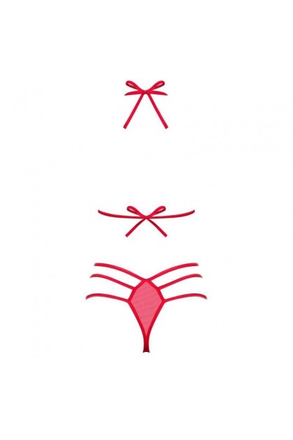ENSEMBLE LINGERIE ROUGE 2 PIÈCES GIFTELLA SET - OBSESSIVE - L/XL