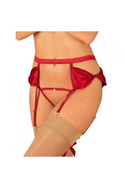 PORTE-JARRETELLE ROUGE RUBINESA GARTER BELT - OBSESSIVE - L/XL